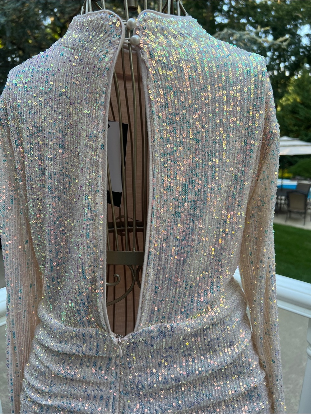 Fashion Nova Iridescent Sequin Mini Dress - Pink Champagne - Picture 6 of 9